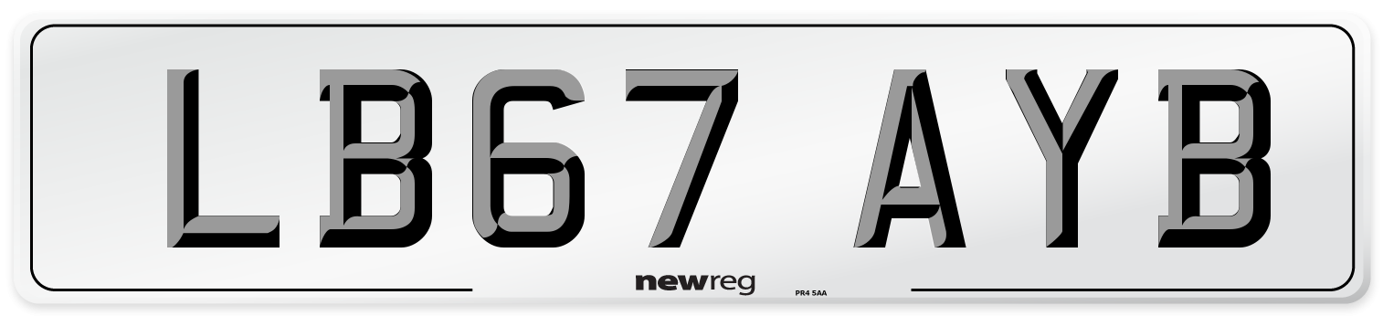 LB67 AYB Number Plate from New Reg